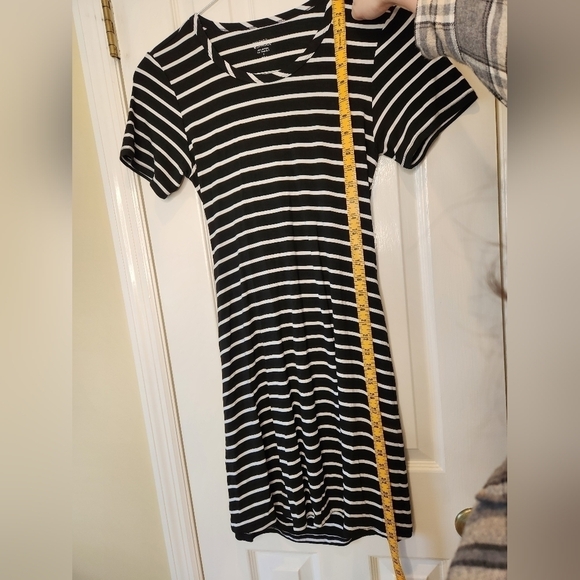 Market & Spruce Open Back Dress Black/White Striped Size Small - Picture 10 of 10